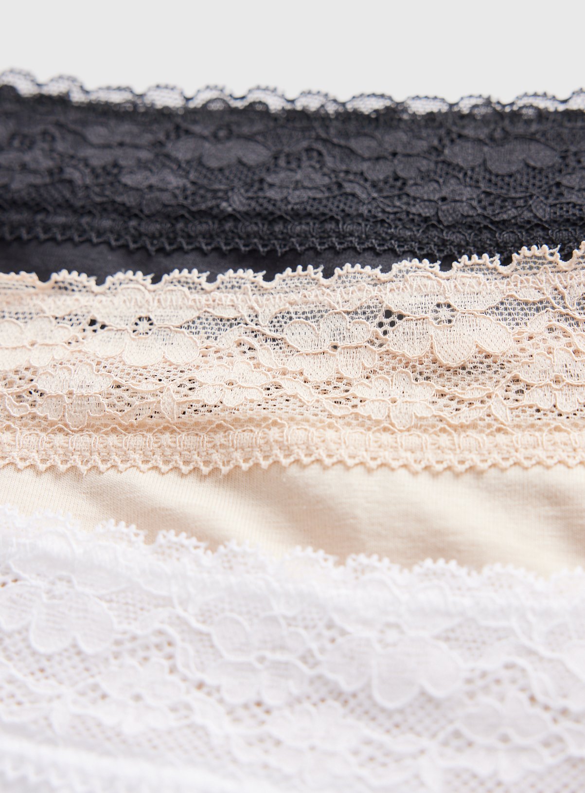 Black, White & Nude Lace High Leg Briefs 5 Pack 12 - Image 3 thumbnail